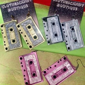 Cassette tape earrings